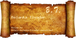 Belanka Tivadar névjegykártya