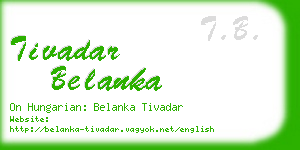 tivadar belanka business card